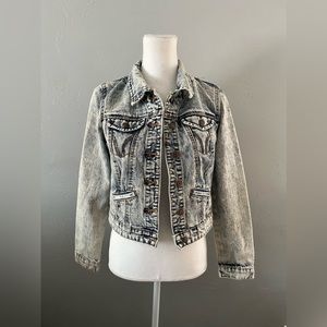 Foreign Exchange Acid Washed Denim Jacket size S
